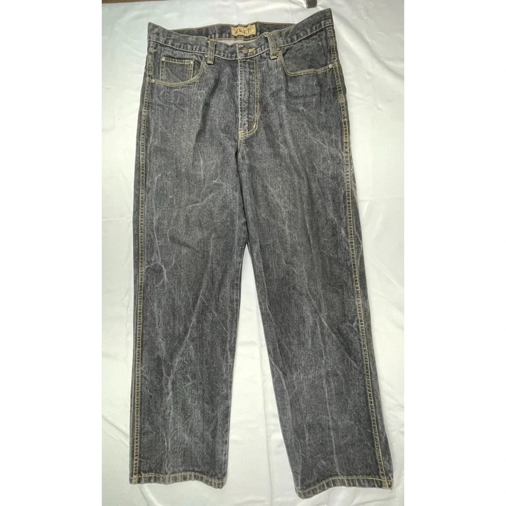 VINTAGE ZEEP MENS JEANS 38X32 DARK WASH STRAIGHT LEG THAILAND DENIM PANTS